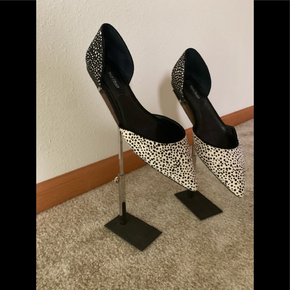 WHBM calf skin hair black and white loafers. Size 8